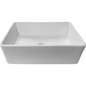 30″ White Porcelain Farmhouse Apron Sink