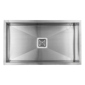 31.5″ Stainless Steel 3/4 Radius Single Bowl Square Drain