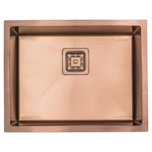 21″ Copper Stainless Steel 3/4 Radius Single Bowl Square Drain Kitchen Sink
