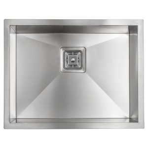 21″ Stainless Steel 3/4 Radius Single Bowl Square Drain Kitchen Sink