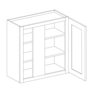 Vanderbilt Driftwood Grey Blind Corner Wall Cabinet 27"W x 30"H