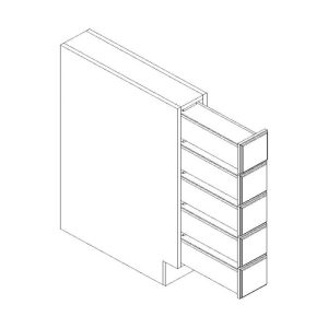 Montgomery Grey Elite 5 Drawer Base Cabinet 6"
