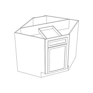 Vanderbilt Driftwood Grey Diagonal Corner Base Cabinet 42"