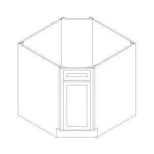 Montgomery Grey Elite Diagonal Corner Sink Base Cabinet 42"