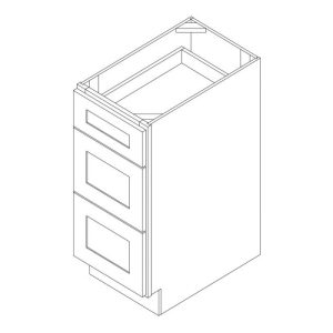 Vanderbilt Driftwood Grey Three Drawer Base Cabinet 18"