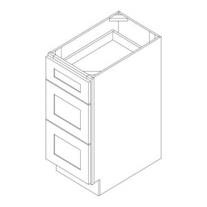 Vanderbilt Driftwood Grey Three Drawer Base Cabinet 36"