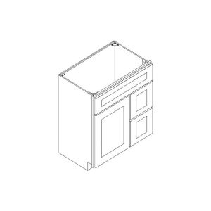 Montgomery Grey Elite Vanity Sink Base Drawer Right Cabinet 30"W