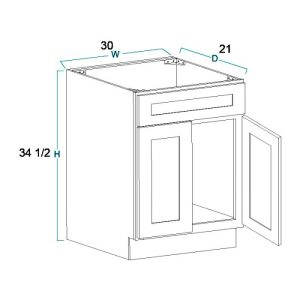 Montgomery Grey Elite Vanity Sink Base Cabinet 30"W