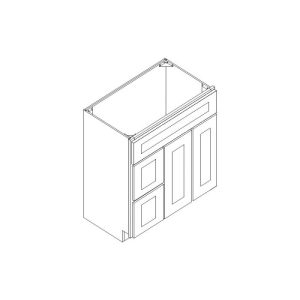 Montgomery Grey Elite Vanity Sink Base Drawer Left Cabinet 36"W