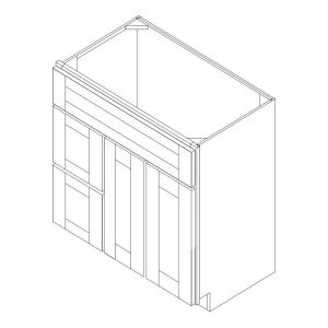 Vanderbilt Driftwood Grey Vanity Sink Base Drawer Left Cabinet 36"W