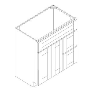 Vanderbilt Driftwood Grey Vanity Sink Base Drawer Right Cabinet 36"W