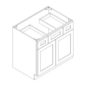 Montgomery Grey Elite Vanity Sink Base Cabinet with Drawers 36"W
