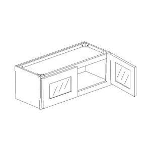 W3612BGFI - Wall Glass Door Cabinet with Finished Interior 36" x 12"