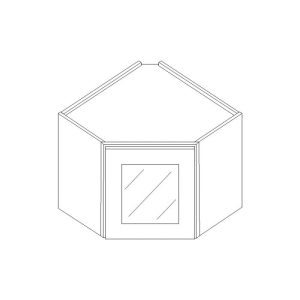 WDC2412BGFI - Wall Diagonal Beveled Glass Door with Finished Interior