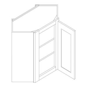 Vanderbilt Driftwood Grey Wall Diagonal Corner Cabinet 24"W x 30"H